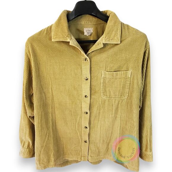 L.L. Bean Tops - LL Bean Corduroy Shacket Women's 2X Gold Cotton Jacket